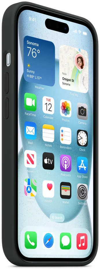 Origineel Apple iPhone 15 Hoesje MagSafe Silicone Case Zwart afbeelding 3