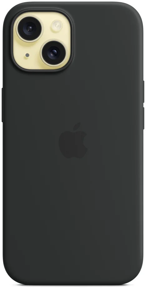 Origineel Apple iPhone 15 Hoesje MagSafe Silicone Case Zwart afbeelding 6