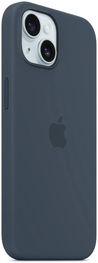 Origineel Apple iPhone 15 Hoesje MagSafe Silicone Case Storm Blauw afbeelding 2