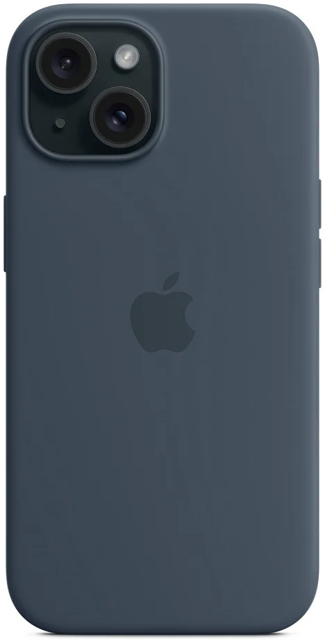 Origineel Apple iPhone 15 Hoesje MagSafe Silicone Case Storm Blauw afbeelding 4