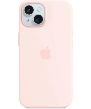 Origineel Apple iPhone 15 Hoesje MagSafe Silicone Case Licht Roze Hoesjes