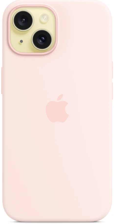 Origineel Apple iPhone 15 Hoesje MagSafe Silicone Case Licht Roze afbeelding 6