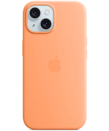 Origineel Apple iPhone 15 Hoesje MagSafe Silicone Case Fris Oranje Hoesjes