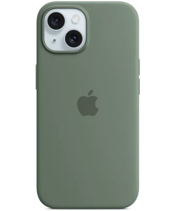 Origineel Apple iPhone 15 Hoesje MagSafe Silicone Case Cipres Groen Hoesjes