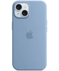 Origineel Apple iPhone 15 Hoesje MagSafe Silicone Case Winter Blauw