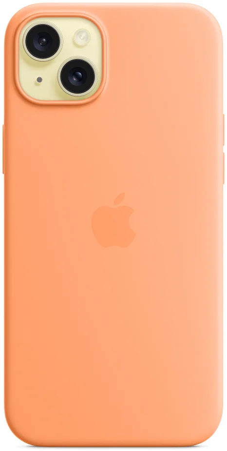 Origineel Apple iPhone 15 Plus Hoesje Silicone Case Fris Oranje afbeelding 4