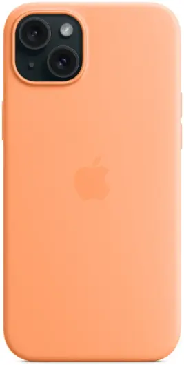 Origineel Apple iPhone 15 Plus Hoesje Silicone Case Fris Oranje afbeelding 2