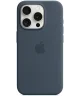 Origineel Apple iPhone 15 Pro Hoesje Silicone Case Storm Blauw