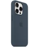Origineel Apple iPhone 15 Pro Hoesje Silicone Case Storm Blauw