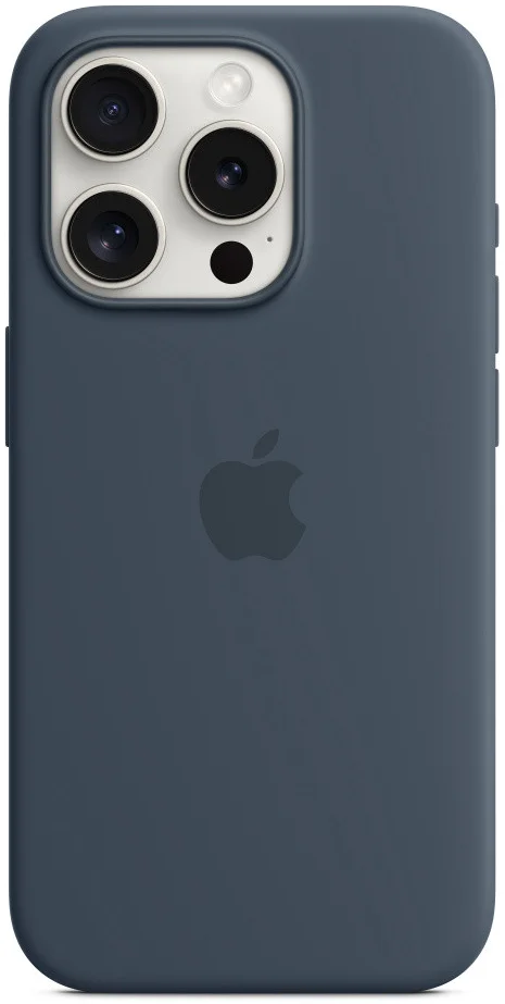 Origineel Apple iPhone 15 Pro Hoesje Silicone Case Storm Blauw afbeelding 1
