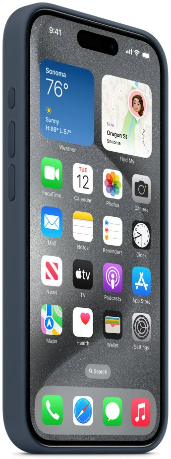 Origineel Apple iPhone 15 Pro Hoesje Silicone Case Storm Blauw afbeelding 3
