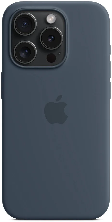 Origineel Apple iPhone 15 Pro Hoesje Silicone Case Storm Blauw afbeelding 4