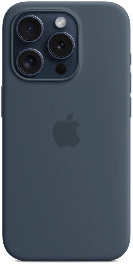 Origineel Apple iPhone 15 Pro Hoesje Silicone Case Storm Blauw afbeelding 6