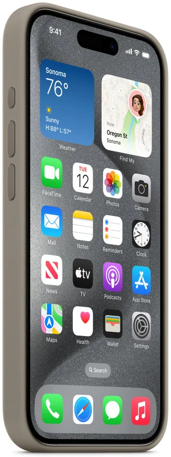 Origineel Apple iPhone 15 Pro Hoesje Silicone Case Klei afbeelding 3