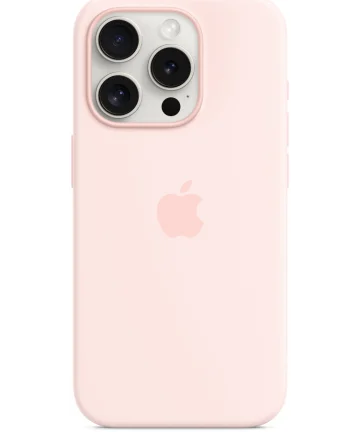 Origineel Apple iPhone 15 Pro Hoesje Silicone Case Licht Roze Hoesjes