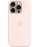 Origineel Apple iPhone 15 Pro Hoesje Silicone Case Licht Roze