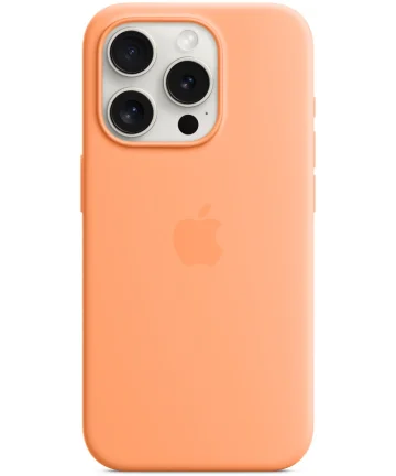 Origineel Apple iPhone 15 Pro Hoesje Silicone Case Fris Oranje Hoesjes