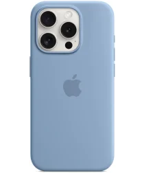Origineel Apple iPhone 15 Pro Hoesje Silicone Case Winter Blauw