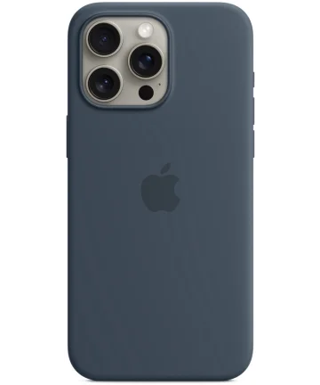Origineel Apple iPhone 15 Pro Max Hoesje Silicone Case Storm Blauw Hoesjes