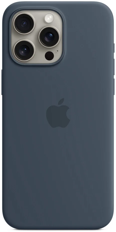 Origineel Apple iPhone 15 Pro Max Hoesje Silicone Case Storm Blauw afbeelding 1