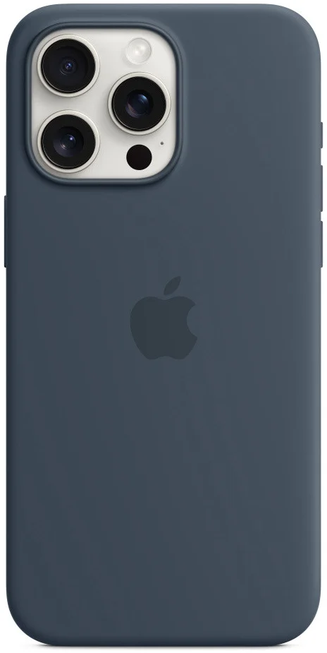 Origineel Apple iPhone 15 Pro Max Hoesje Silicone Case Storm Blauw afbeelding 3