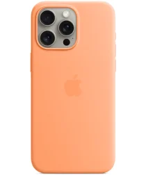 Origineel Apple iPhone 15 Pro Max Hoesje Silicone Case Fris Oranje