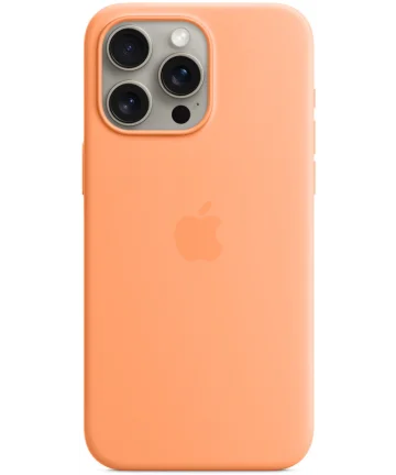 Origineel Apple iPhone 15 Pro Max Hoesje Silicone Case Fris Oranje Hoesjes