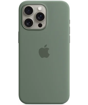 Origineel Apple iPhone 15 Pro Max Hoesje Silicone Case Cipres Groen Hoesjes