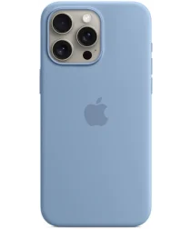 Origineel Apple iPhone 15 Pro Max Hoesje Silicone Case Winter Blauw