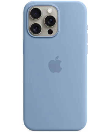 Origineel Apple iPhone 15 Pro Max Hoesje Silicone Case Winter Blauw Hoesjes
