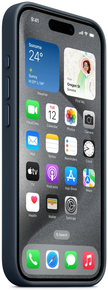 Origineel Apple iPhone 15 Pro Hoesje FineWoven Case Oceaan Blauw afbeelding 3