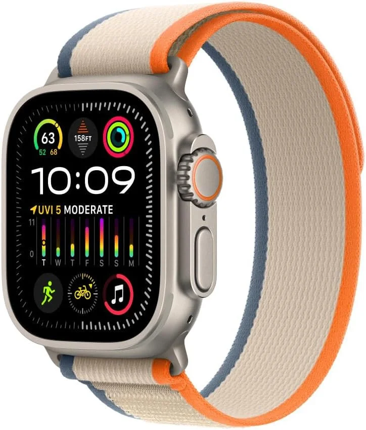 Origineel Apple Watch 1-9/SE/Ultra 49/45/44/42 Bandje Trail S/M Oranje afbeelding 1