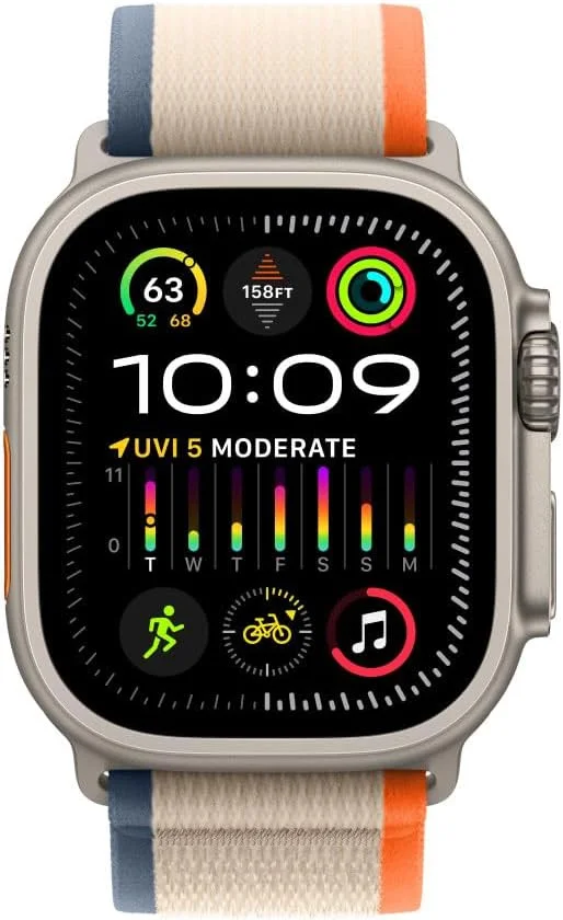 Origineel Apple Watch 1-9/SE/Ultra 49/45/44/42 Bandje Trail S/M Oranje afbeelding 3