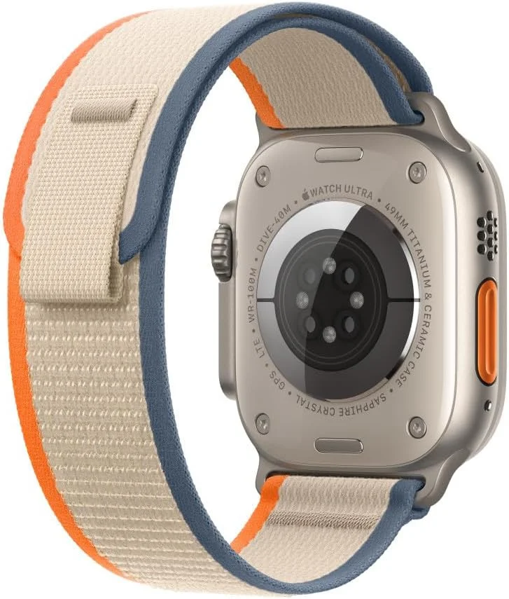 Origineel Apple Watch 1-9/SE/Ultra 49/45/44/42 Bandje Trail S/M Oranje afbeelding 4