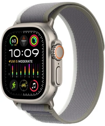 Origineel Apple Watch 1-9/SE/Ultra 49/45/44/42 Bandje - Trail - S/M - Groen Bandjes