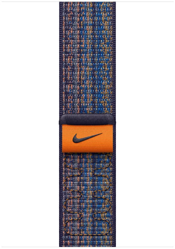 Origineel Apple Nike Sport Band Apple Watch 45MM Bandje Blauw/Oranje afbeelding 2