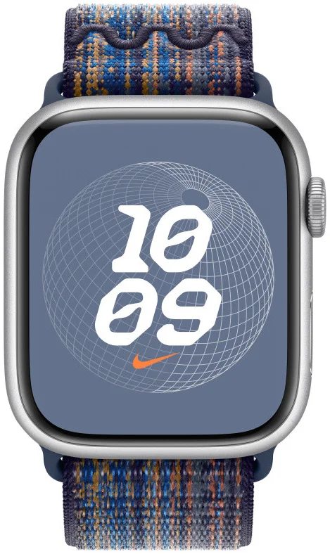 Origineel Apple Nike Sport Band Apple Watch 45MM Bandje Blauw/Oranje afbeelding 3