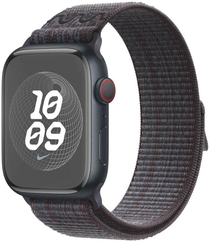 Origineel Apple Watch 1-9/SE/Ultra 49/45/44/42 Nike Band Zwart/Blauw afbeelding 1