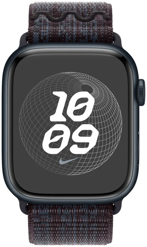 Origineel Apple Watch 1-9/SE/Ultra 49/45/44/42 Nike Band Zwart/Blauw afbeelding 3