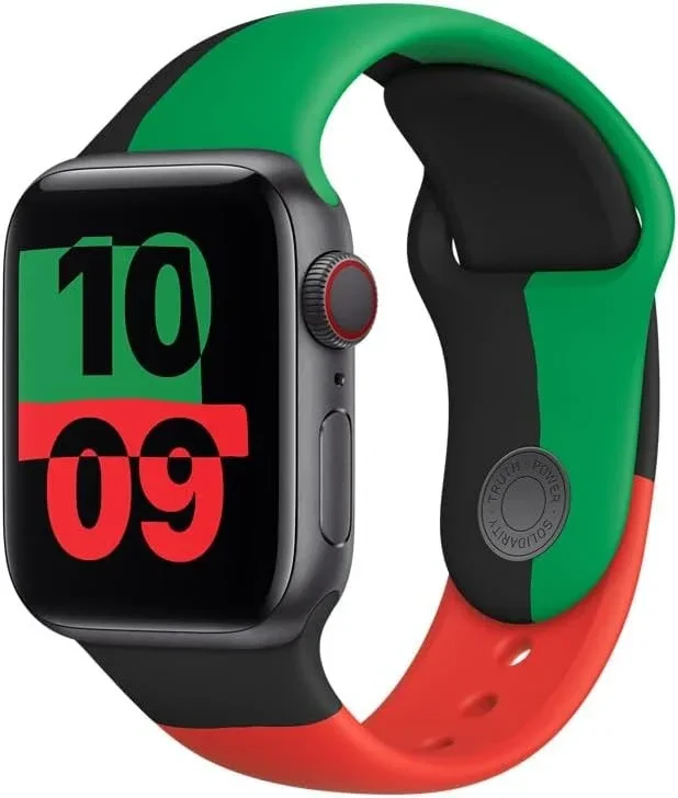 Originele Apple Watch Band - 1-10/SE/Ultra 49/46/45/44/42MM - S/M - Zwart/Groen afbeelding 1