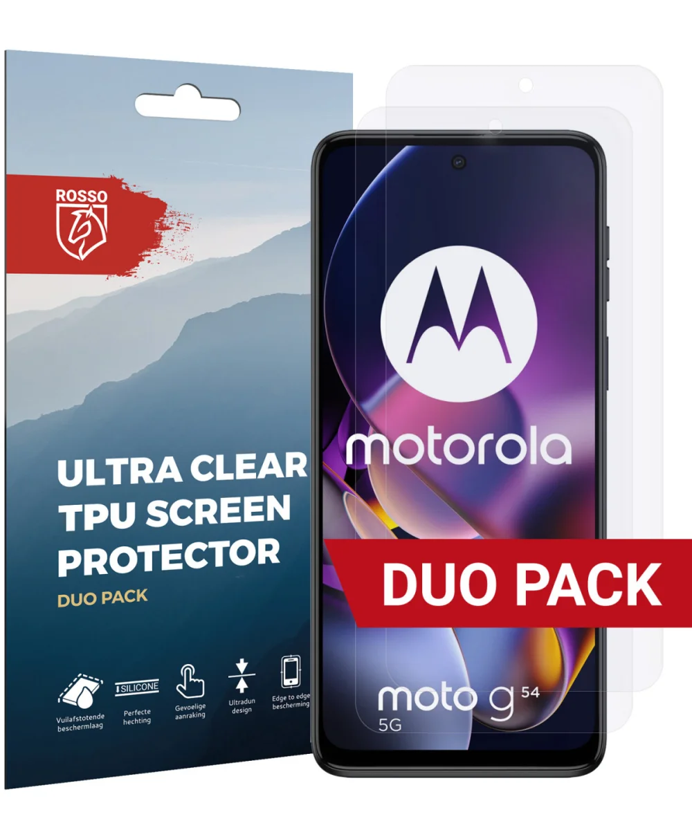Rosso Motorola Moto G54 Screen Protector Ultra Clear Duo Pack afbeelding 1