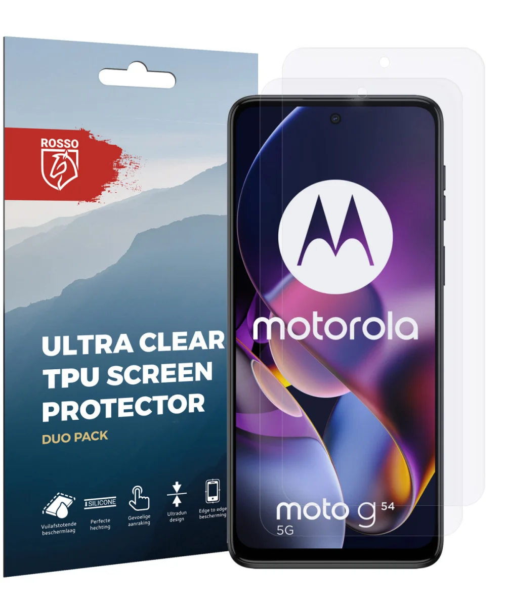 Rosso Motorola Moto G54 Screen Protector Ultra Clear Duo Pack afbeelding 9