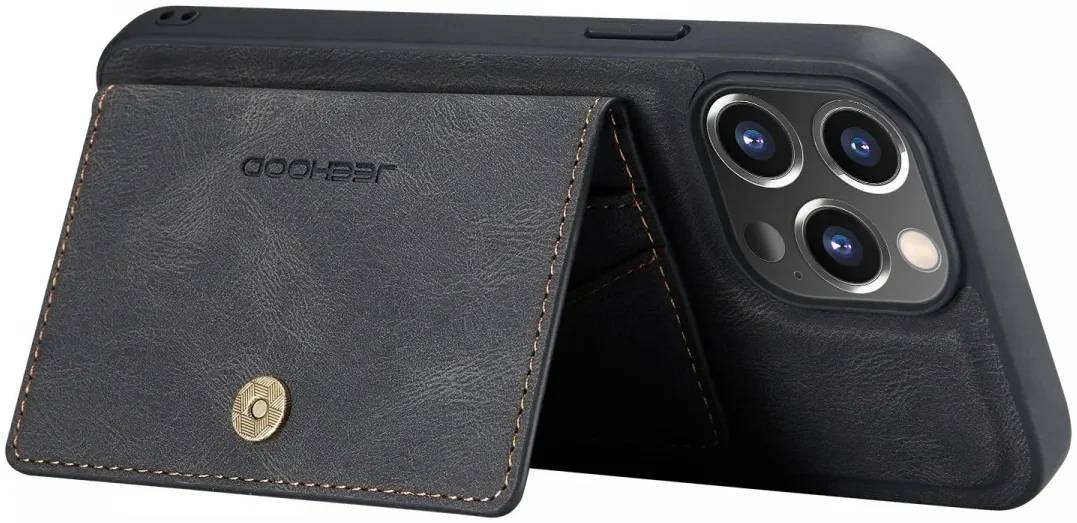 CaseMe JH-01 Apple iPhone 13 Pro Hoesje Magnetische Kaarthouder Zwart afbeelding 7