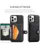 CaseMe JH-01 iPhone 13 Pro Max Hoesje Magnetische Kaarthouder Zwart