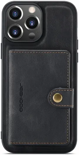CaseMe JH-01 iPhone 14 Pro Max Hoesje Magnetische Kaarthouder Zwart afbeelding 5