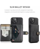 CaseMe JH-01 Apple iPhone 15 Hoesje met Magnetische Kaarthouder Zwart