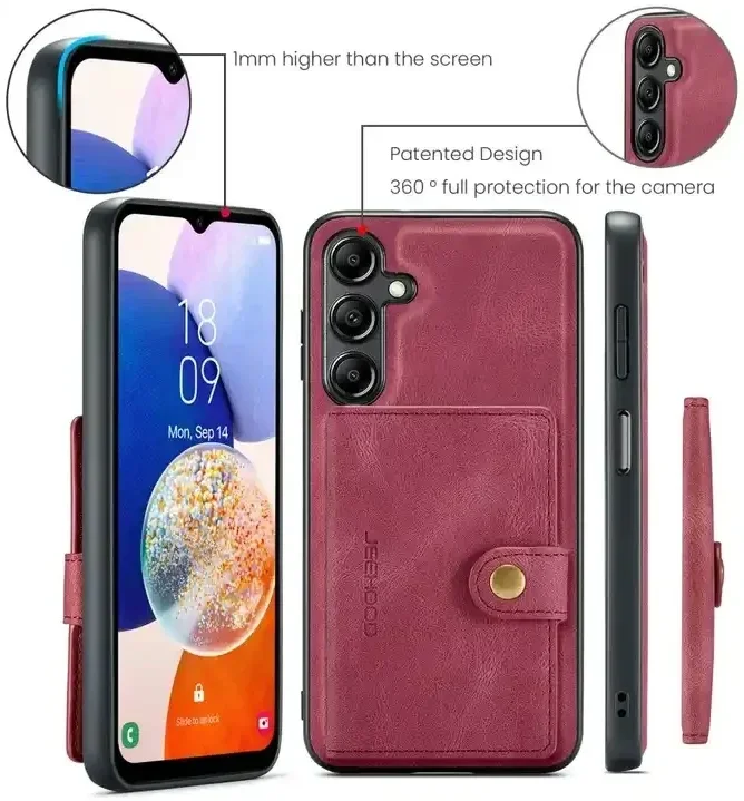 CaseMe JH-01 Samsung Galaxy A12 Hoesje Magnetische Kaarthouder Zwart afbeelding 7