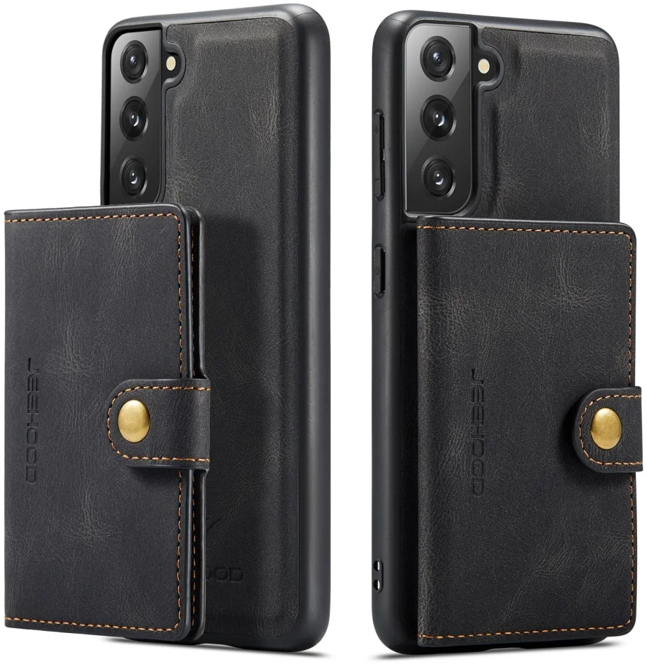 CaseMe JH-01 Samsung Galaxy S22 Hoesje Magnetische Kaarthouder Zwart afbeelding 2