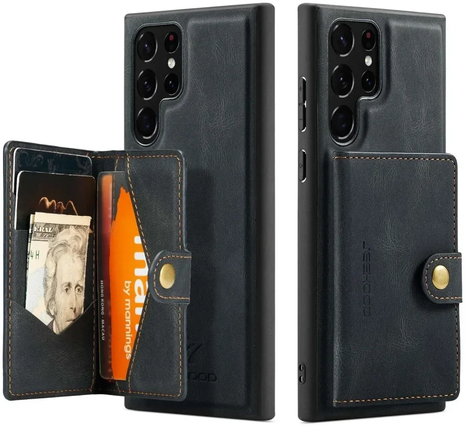 CaseMe JH-01 Samsung S23 Ultra Hoesje Magnetische Kaarthouder Zwart afbeelding 1