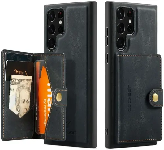 CaseMe JH-01 Samsung S23 Ultra Hoesje Magnetische Kaarthouder Zwart afbeelding 1